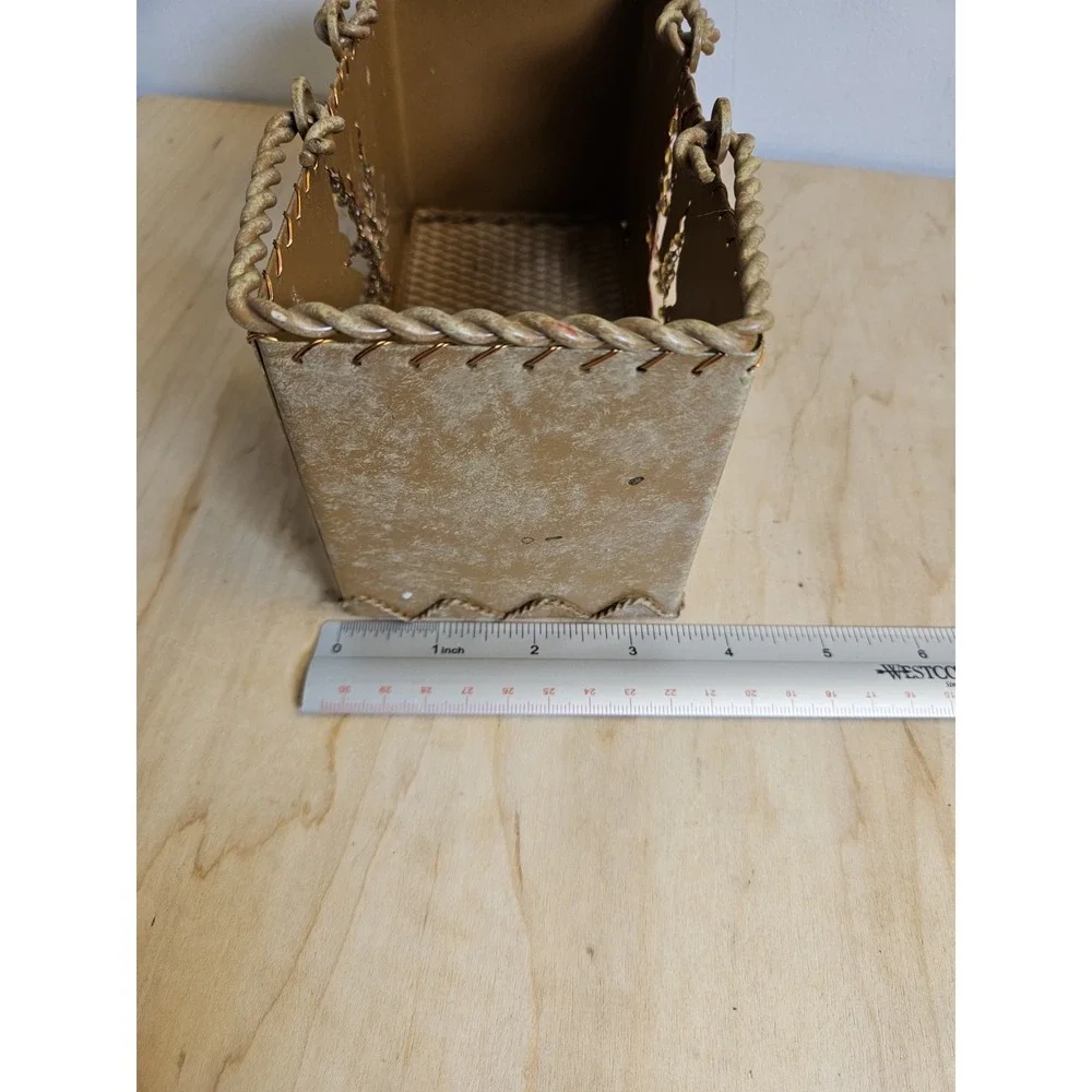 Metal Fall Autumn Leaf Leaves Basket Rustic Harvest Table Decor